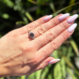 Art Deco Ring Round Natural Stone Beaded Ring