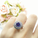 Vintage Style Round Natural Stone Cocktail Ring