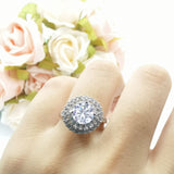 Vintage Style Round Natural Stone Cocktail Ring