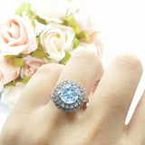 Vintage Style Round Natural Stone Cocktail Ring