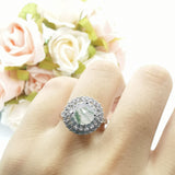 Vintage Style Round Natural Stone Cocktail Ring
