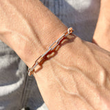 7 In Long Paperclip Link Chain 4mm Interlocking Bracelet 925 Sterling Silver