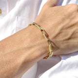 7 In Long Paperclip Link Chain 4mm Interlocking Bracelet 925 Sterling Silver