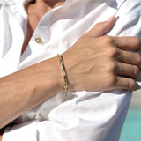 7 In Long Paperclip Link Chain 4mm Interlocking Bracelet 925 Sterling Silver