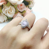 Two Piece Pear Teardrop Natural Stone Ring