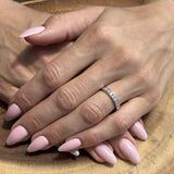 Half Eternity Round CZ Wedding Band