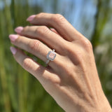 Princess Cut Halo Art Deco Gold Ring