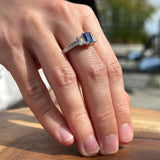 Three Stone Emerald Cut Gold Ring