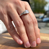 Three Stone Emerald Cut Gold Ring