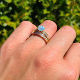 Two Piece Round Solitaire Half Eternity Cathedral Ring