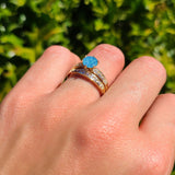Two Piece Round Solitaire Half Eternity Cathedral Ring