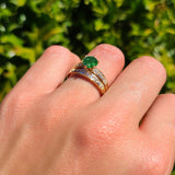 Two Piece Round Solitaire Half Eternity Cathedral Ring