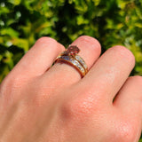 Two Piece Round Solitaire Half Eternity Cathedral Ring