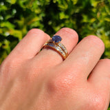 Two Piece Round Lab Alexandrite Cathedral Ring