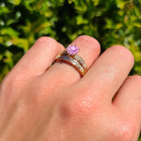 Two Piece Round Solitaire Half Eternity Cathedral Ring