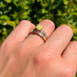 Two Piece Round Solitaire Half Eternity Cathedral Ring