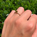 Round Lab Created Black Opal Solitaire Gold Ring