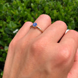 Round Tanzanite CZ Solitaire Gold Ring