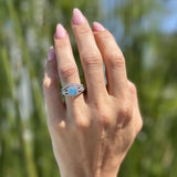 Two Piece Round Halo Split Shank Beaded Gold Ring