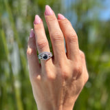 Two Piece Round Halo Split Shank Bridal Gold Ring