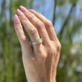 Round Halo Split Shank Beaded Gold Ring