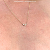 Three Stone Diamond  Necklace 14K Gold 0.13ct