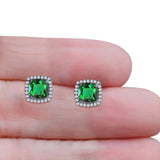 Cushion Cut Stud Earrings