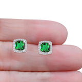 Cushion Cut Stud Earrings