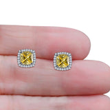 Cushion Cut Stud Earrings