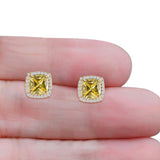 Cushion Cut Stud Earrings