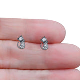 Cat Bow Stud Earring