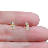 Cat Bow Stud Earring