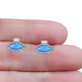 Evil Eye CZ Stud Earrings