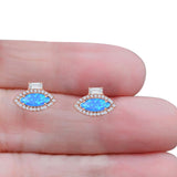 Evil Eye CZ Stud Earrings