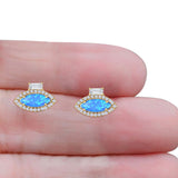 Evil Eye CZ Stud Earrings