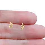 Vintage Style 10.5mm Snake Earrings Cubic Zirconia 925 Sterling Silver