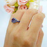 Art Deco Cushion Cut Halo Infinity Twist Ring