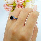 Art Deco Cushion Cut Halo Infinity Twist Ring