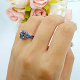 Art Deco Cushion Cut Halo Infinity Twist Ring