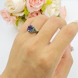 Art Deco Cushion Cut Halo Infinity Twist Ring