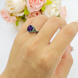 Art Deco Cushion Cut Halo Infinity Twist Ring