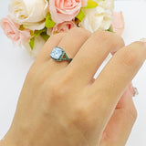 Art Deco Cushion Cut Halo Infinity Twist Ring