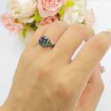 Art Deco Cushion Cut Halo Infinity Twist Ring