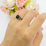 Art Deco Cushion Cut Halo Infinity Twist Ring