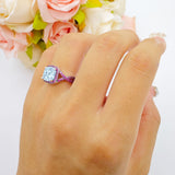 Art Deco Cushion Cut Halo Infinity Twist Ring