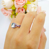 Art Deco Cushion Cut Halo Infinity Twist Ring