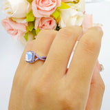 Art Deco Cushion Cut Halo Infinity Twist Ring