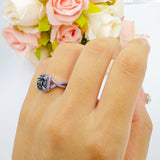 Art Deco Cushion Cut Halo Infinity Twist Ring