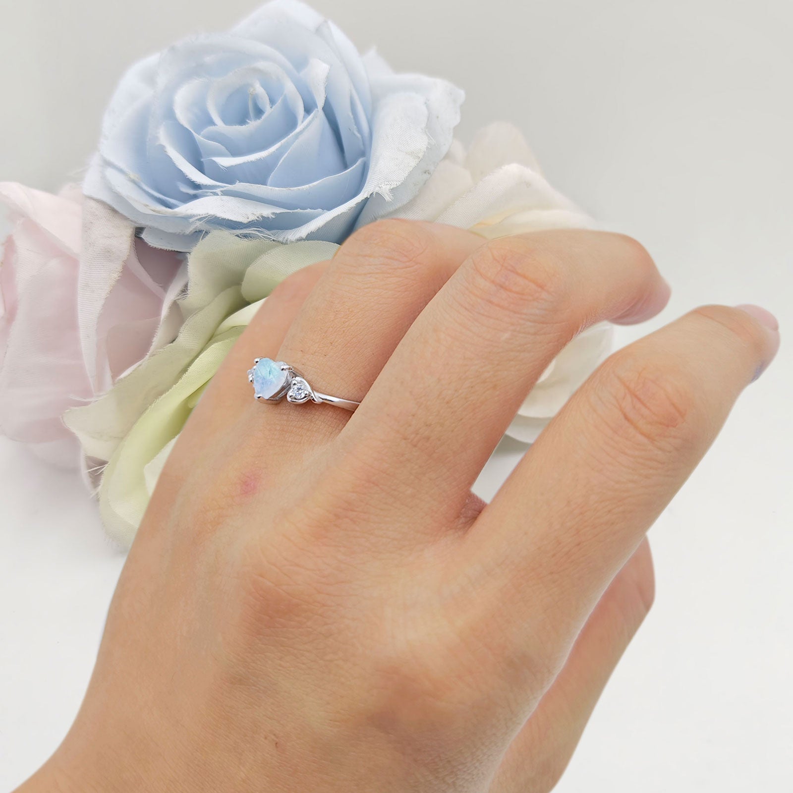 925 Sterling Silver Moonstone Ring – Natural Gemstone, Any Size, TCW 2.7