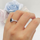 Marquise Halo Beaded Ring